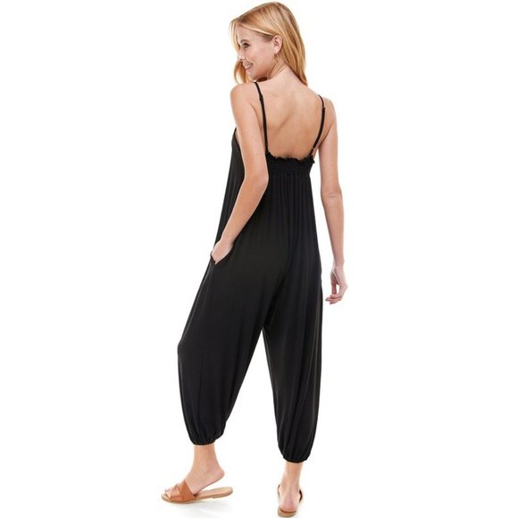 Black Harem Jumper with Adjustable Straps - Picture 2 of 6